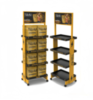 Étagère de présentation de suppléments en bois à plusieurs niveaux détachable - Étagère de point de vente pour magasin de sport/fitness pour aliments