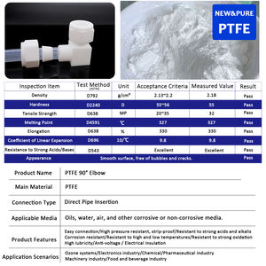 ZDVseal 1/2 "X10mm PTFE 90 derajat konektor siku Ozone tahan untuk industri perawatan air tanaman - Product Image 4