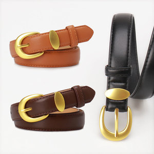High-End <b>Elastic</b> PU Leather <b>Belt</b> Simple Korean Design Cross-Border All-Match Decorative Jeans Unisex Fashionable Style - Product Image 1