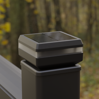 Lampe solaire LED d'extérieur moderne IP65 étanche, température de couleur réglable, multi-bases pour poteau de jardin, portail, clôture, certifiée CE ROHS