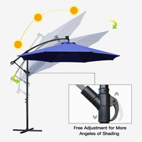 Parasol de jardin suspendu pliable imperméable 3m résistant au soleil, au vent et à la pluie pour restaurants, hôtels et patios