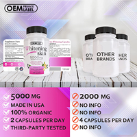Compléments Éclaircissants pour la Peau en Gros, Compléments OEM pour Blanchir la Peau, Glutathion 120 Capsules de Collagène