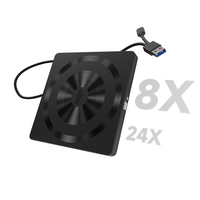 Pembakar DVD CD Eksternal Logo Kustom USB 2.0 Bertenaga Bus, Optical Drive Burner Slim untuk Notebook Desktop PC Grosir
