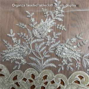 Di natale bianco in rilievo pesante del merletto del ricamo runner e tovagliette - Product Image 5