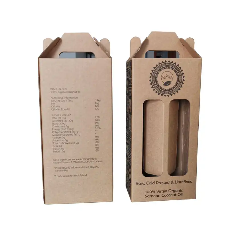 Wine Box Wine Custom Logo Brown Carrier Corrugated Cardboard Wine Packaging Box For 2