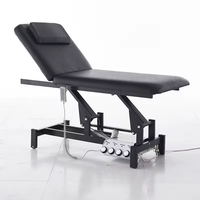 Lit de beauté facial électrique professionnel HICOMED à commande au pied, 2 moteurs, en cuir PU noir, réglable