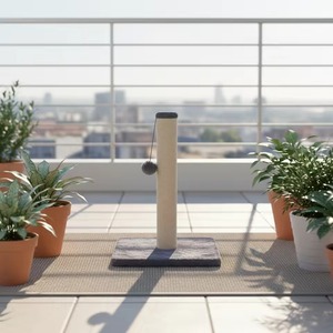 Grote verticale kattenkrabpaal met dikke sisal touw omwikkelde kolom, stevige behuizing, interactief speeltje voor actieve katten, kartonnen verpakking - Product Image 4