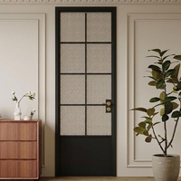 Porte battante en alliage d'aluminium de style français vintage avec finition verre, isolation acoustique, pour salle de bain, hôtel, villa, usage intérieur, aspect antique