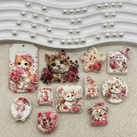 Produit transfrontalier très vendu : Matériaux pour accessoires DIY de style broderie lumineuse motif requin et chat, pour porte-clés, chaînes de téléphone, pendentifs de sac