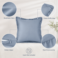 Housse de coussin à volants douce et agréable pour la peau, couture soignée, taie d'oreiller carrée décorative