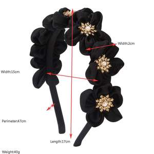 Brillant Chic Bonbons Couleur En Cuir <span class=keywords><strong>Fleur</strong></span> Bandeau Tempérament Scintillant Strass Rembourré Bandeau De Mariée De Mariage Accessoire De <span class=keywords><strong>Cheveux</strong></span> - Product Image 2