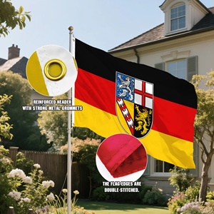 Drapeau du Saarland en polyester de qualité supérieure, 3x5 pieds, imprimé, pour places publiques, protection UV, affichage en extérieur - Product Image 4