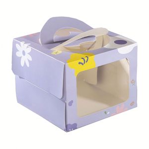 Fashionable Recycled Materials Art Paper Eco-Chic & Foldable Gift <b>Box</b> for Weddings and Birthdays Cake and Food Compact Packaging - Product Image 5