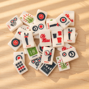 Foster - Fichas de Mahjong Oficiales de Ole Miss, 160 Piezas de Acrílico Premium con Joker Personalizado U - Product Image 1