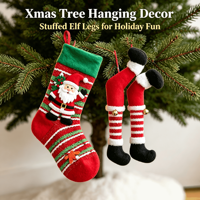 Weihnachtself mit Stoffbeinen, personalisierter Baumspitzen-Anhänger, hängende Dekoration für Weihnachtsbäume, Innen- und Außendekoration für die Feiertage