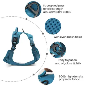 2023No Pull Dog Harness Vest com brilhante poliéster personalizado impresso para animais de estimação Fornecimento Design personalizado logotipo Dog Harness