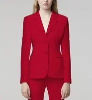 Custom Oem Qualität Red Blazer 2 Stück lange Blazer und Hose Damen Hosen Anzug mit Hose Anzüge Hose für Frauen