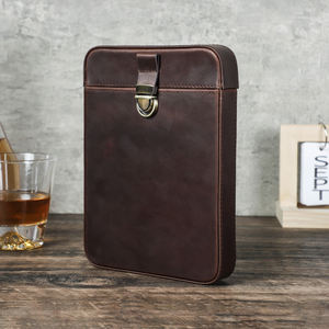 Custodia per sigari in pelle Vintage da viaggio portatile a 6 Slot con supporto in rilievo con Logo personalizzabile in vera pelle - Product Image 3