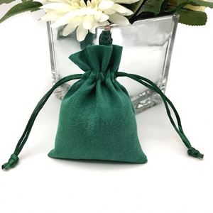 Sac à bijoux en velours doux recyclable, petite pochette à cordon, sac cosmétique en velours coloré en organza, lin, toile, coton - Product Image 2