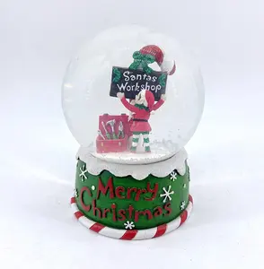 2021 new year gift christmas party Decorations Supplies crystal snow Globes Elf inside with music