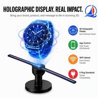 Projecteur d'affichage LED holographique 3D OEM/ODM, ventilateur publicitaire WiFi contrôlé par application avec 224/244 perles et options de connectivité multiples
