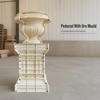 Moule de base de colonne décorative 100 cm, moule de piédestal, panneau en plastique réutilisable pour le moulage du béton, pour piliers de portail et jardin