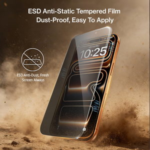Verre trempé anti-statique 9H 0,4 mm 300C à bordure large sans cadre pour IP17 /17PRO MAX 2.5D anti-espionnage pour écran de téléphone portable - Product Image 4