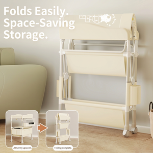 Cambiador de Pañales para Bebés con Bañera y Cesta de Almacenamiento, Estación Multifuncional para el Cuidado del Recién Nacido - Product Image 3