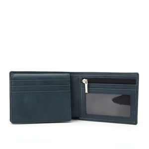 Carteira Masculina Tri-fold em Couro PU com Zíper, Múltiplos Slots para Cartões, Janela para Identidade, Carteira de Negócios para Dinheiro e Cartões - Product Image 4