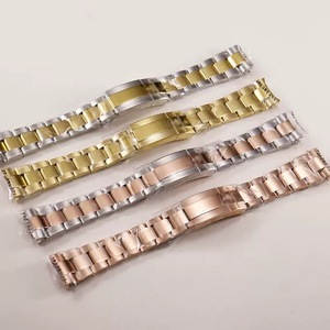 Correa de <span class=keywords><strong>Reloj</strong></span> de Lujo de Acero Inoxidable Sólido de 20 mm y 21 mm con Extremos Curvos para Relojes RLX <span class=keywords><strong>Daytona</strong></span> Submarine GMT - Product Image 3