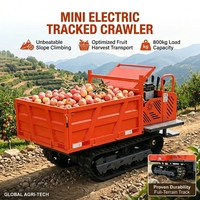 Mini Dumper Électrique sur Chenilles, Petit Modèle 500kg 1Tonne, Camion Benne Basculante, Machine de Transport Puissante