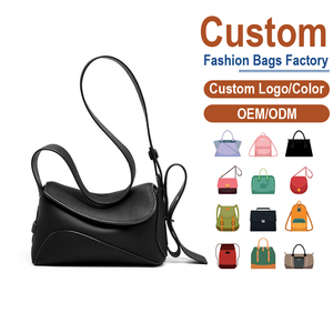 Bolso de Hombro de Cuero Genuino Directo de Fábrica para Mujer - Solapa Curva Minimalista, Tacto Suave, Múltiples Formas de Llevar, Antirrobo, para el Uso Diario - Product Image 1