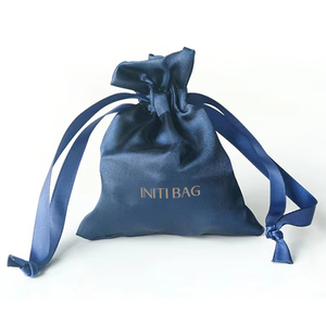 Custom Printed Logo Silk Jewelry <b>Dust</b> Pouch Gift Packaging Drawstring Velvet Satin <b>Bag</b> - Product Image 1