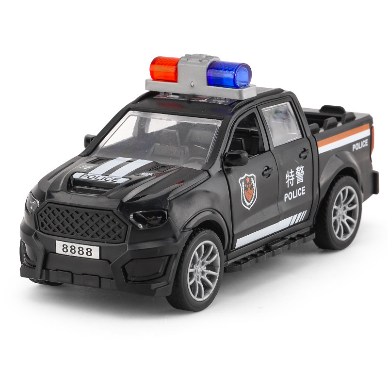 Coche de policía pickup negro - empaque en bolsa OPP