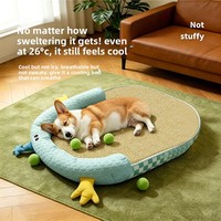 Tapis rafraîchissant d'été pour animaux de compagnie, lit respirant en tissu à carreaux/ondulé/à rayures pour petits et moyens chiens, niche pour chat Teddy, fournitures pour animaux de compagnie en gros