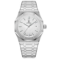 Montre de luxe pour homme, étanche 30M, verre luminescent, acier inoxydable, style business, quartz, 42MM, boucle à ardillon