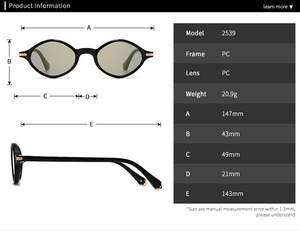 MS CP2539 <span class=keywords><strong>Cool</strong></span> Modern Lady Marcos Gafas de sol Cute Outdoor Shades <span class=keywords><strong>Party</strong></span> Gafas Retro Logo Custom Popular Gafas de sol - Product Image 4