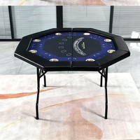 Table de poker octogonale pliable Texas Hold'em, très vendue à l'international, pour les jeux de cartes et de société