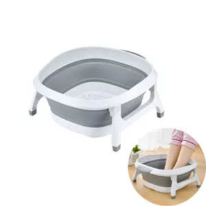 Chăm Sóc Sức Khỏe Ráp Rửa Chân Bồn Nhựa Tiết Kiệm Không Gian Có Thể Gập Lại Foot Bath Bucket Cho Foot Massage