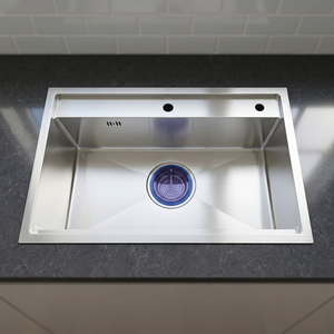 Premium 304 Stainless Steel Single Bowl <b>Kitchen</b> <b>Sink</b> with Drainboard Deep Single Basin Handmade Nano <b>Kitchen</b> <b>Sink</b> for Home Hotel - Product Image 1