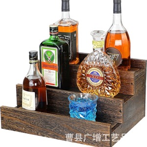 <b>Rustic</b> <b>Wooden</b> <b>Shelf</b> Tiered Condiment Rack 3 Floors Kitchen Countertop Display Storage Multipurpose - Product Image 2