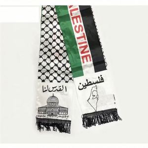 ผ้าพันคอแฟชั่นปาเลสไตน์แบบพกพา โปรโมชั่นงานอีเว้นท์ ขบวนพาเหรด การเลือกตั้ง จัดส่งรวดเร็ว ออกแบบเองได้ พิมพ์ลายสกรีน ผ้าไหม พิมพ์ลายธงชาติ - Product Image 5
