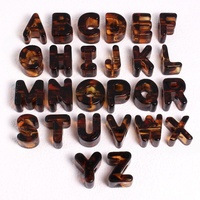Perles de bracelet en acrylique 22*15mm avec grand trou de 6mm, lettres anglaises, motif léopard UV, trou droit, perles lâches, accessoires pour bracelet