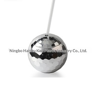 Gobelet jetable en plastique électroplaqué Flash Discoball 600 ml avec paille, revêtement anti-corrosion, compatible lave-vaisselle, couleur personnalisable pour fête