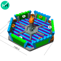 Jeu sportif gonflable Hungry Hippos Chow Down Bungee Game en PVC, capacité 10 personnes, installation facile
