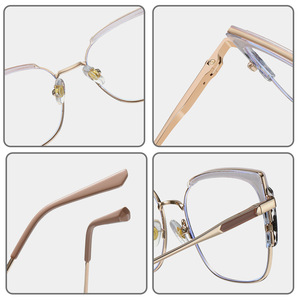 Monture de lunettes carrée en métal 87327TR90, monture intégrale, protection anti-lumière bleue, lunettes unisexes, origine Taizhou - Product Image 2