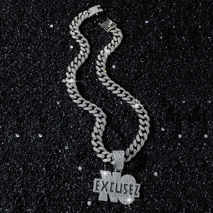 Collana con colletto di diamanti a catena cubana piena con lettera scusa con colletto di diamanti da uomo - Product Image 4