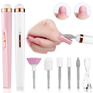Kit de perceuse à ongles électrique Portable Mini avec perceuse diamantée tondeuse brosse 5 bits lime de polisseuse à vitesse réglable pour les soins de <span class=keywords><strong>manucure</strong></span> - Product Image 1