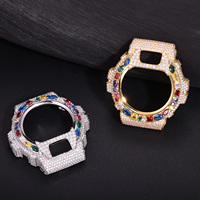 Boîtier de montre en laiton serti de moissanite, compatible avec les Casio G-Shock DW6900, bijoux de luxe hip-hop en gros
