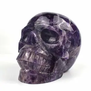 Großhandel Natur kristalle Heilung geschnitzt riesige 7,0 "Traum Amethyst Schädel Skulptur für Geschenk